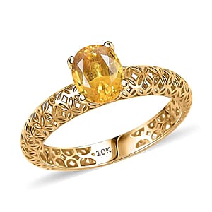 Mirage Collection Madagascar Yellow Sapphire Ring in 10K Yellow Gold 1.50 ctw (Size 6.5)