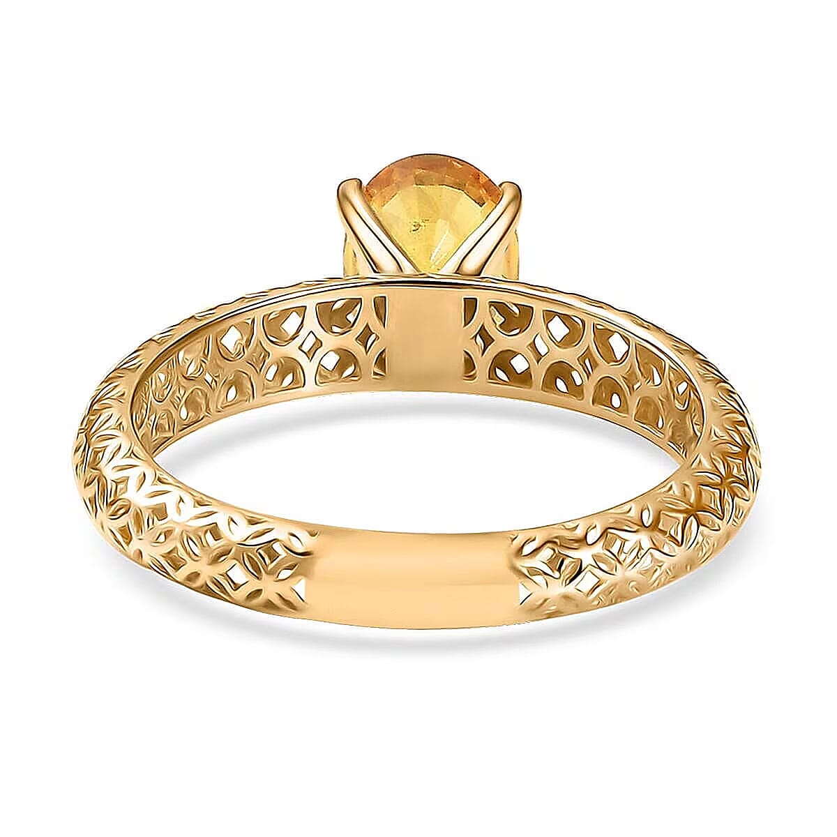 Mirage Collection Madagascar Yellow Sapphire Ring in 10K Yellow Gold 1.50 ctw (Size 7.5) image number 6