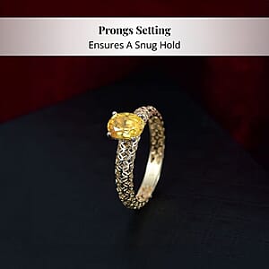 Mirage Collection Madagascar Yellow Sapphire Ring in 10K Yellow Gold 1.50 ctw (Size 9.5)