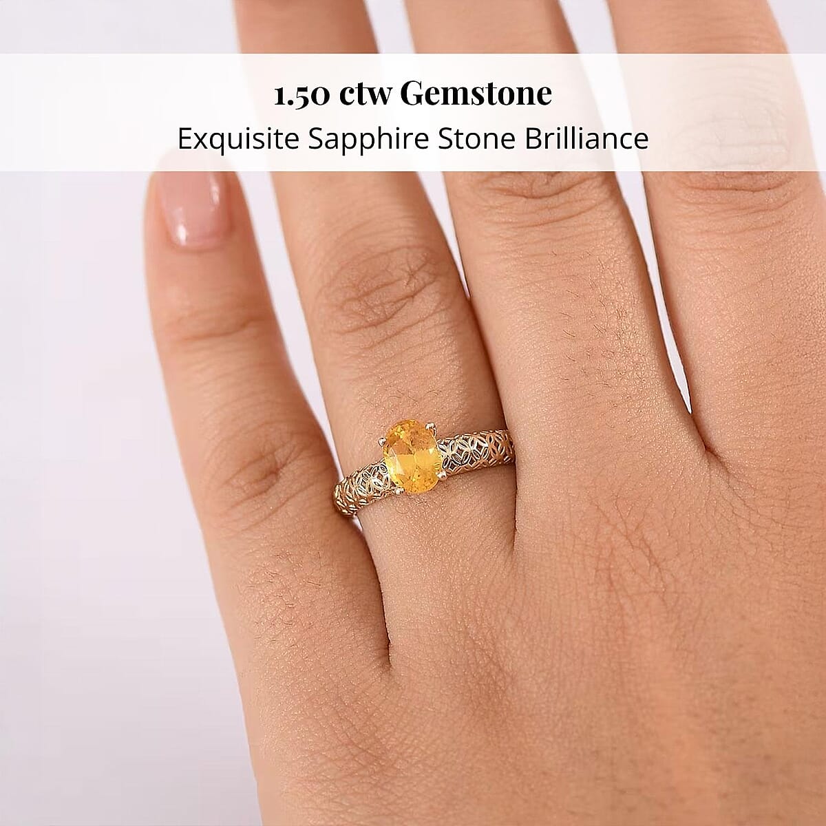 Mirage Collection Madagascar Yellow Sapphire Ring in 10K Yellow Gold 1.50 ctw (Size 10.5) image number 1