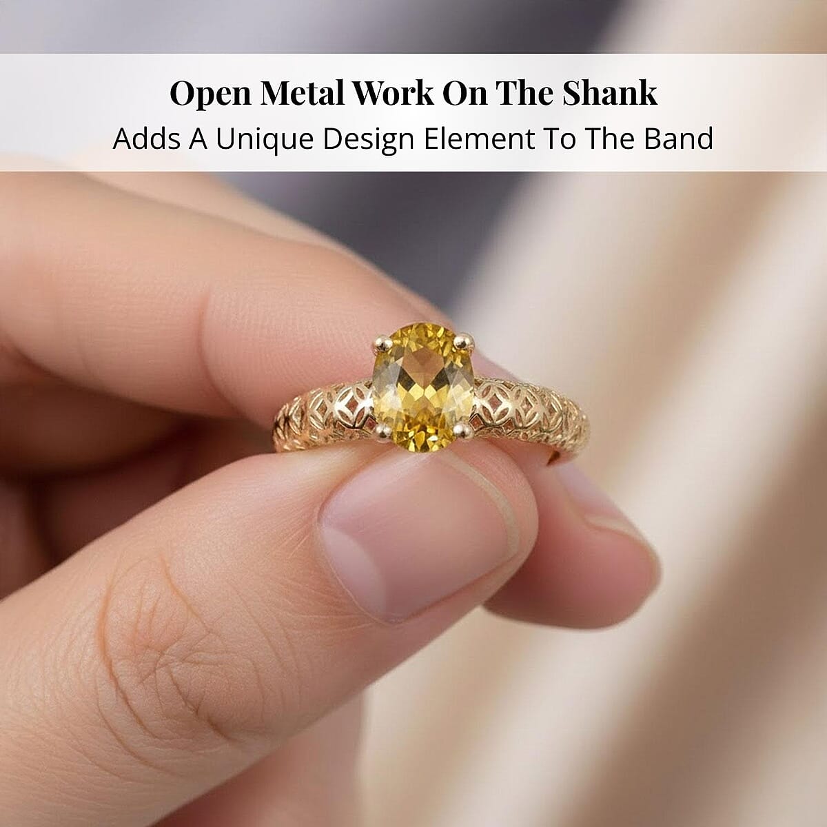 Mirage Collection Madagascar Yellow Sapphire Ring in 10K Yellow Gold 1.50 ctw (Size 11.0) image number 4