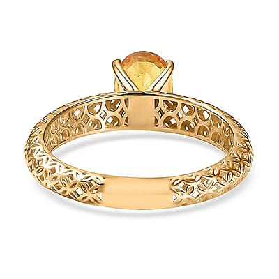 Mirage Collection Madagascar Yellow Sapphire Ring in 10K Yellow Gold 1.50 ctw (Size 11.0)