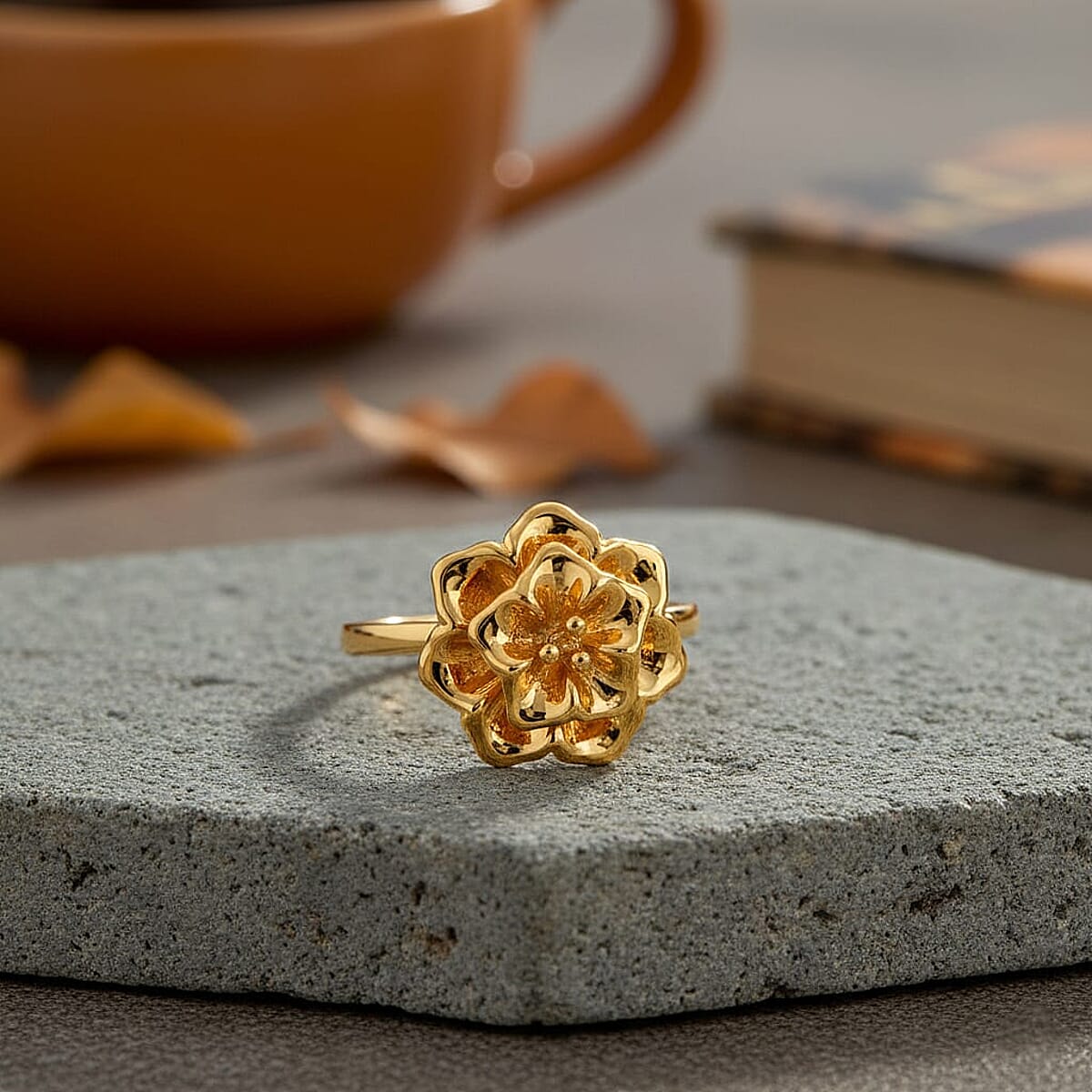 Doorbuster 24K Yellow Golden Forever Floral Ring (Size 8.5) 1 Grams image number 1