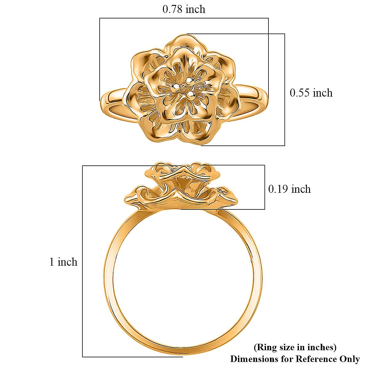 Doorbuster 24K Yellow Golden Forever Floral Ring (Size 11.0) 1 Grams image number 5