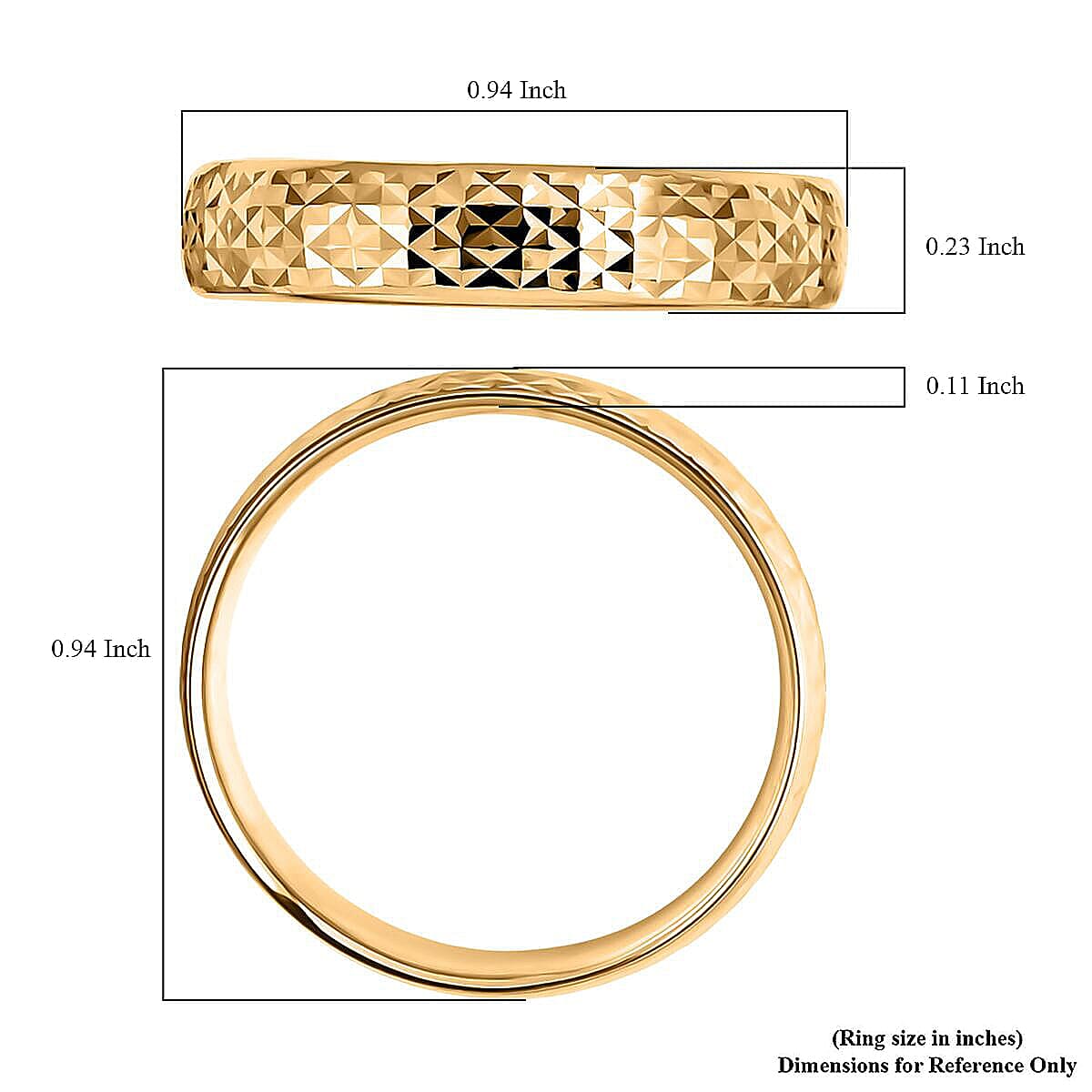 10K Yellow Gold Diamond-Cut Ring 1.62 Grams (Size 6.5) image number 5
