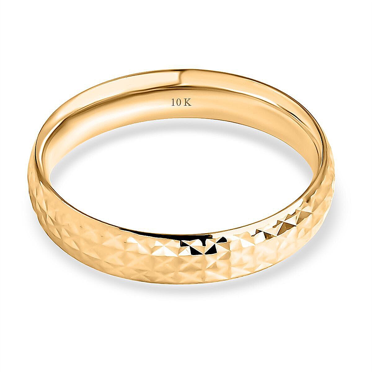 10K Yellow Gold Diamond-Cut Ring 1.62 Grams (Size 7.5) image number 4