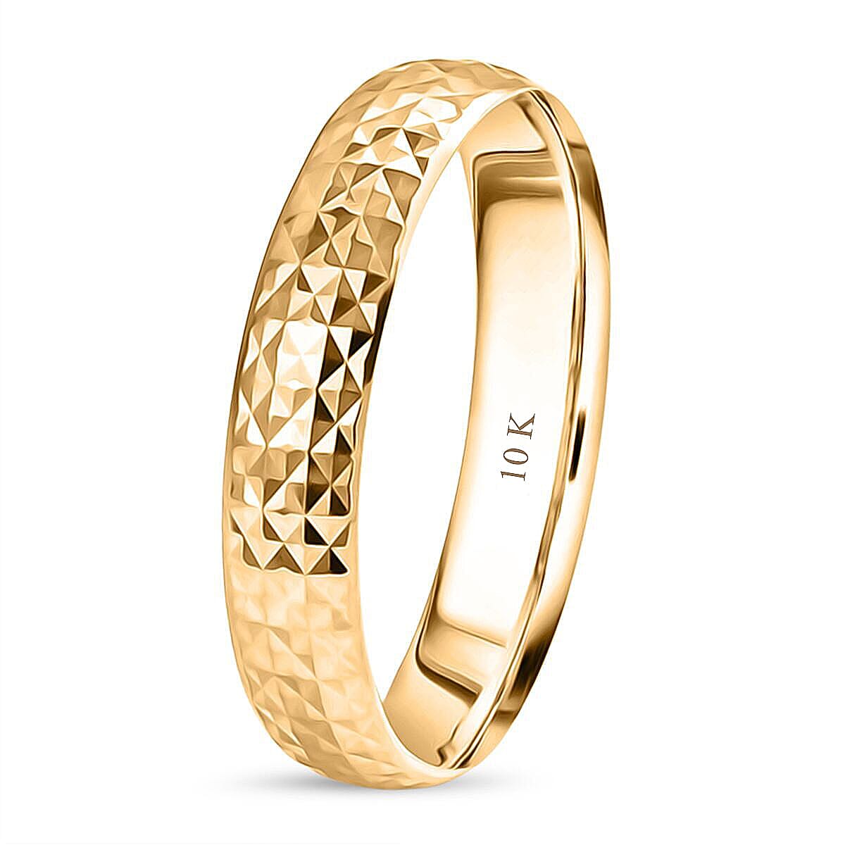 10K Yellow Gold Diamond-Cut Ring 1.62 Grams (Size 8.5) image number 3