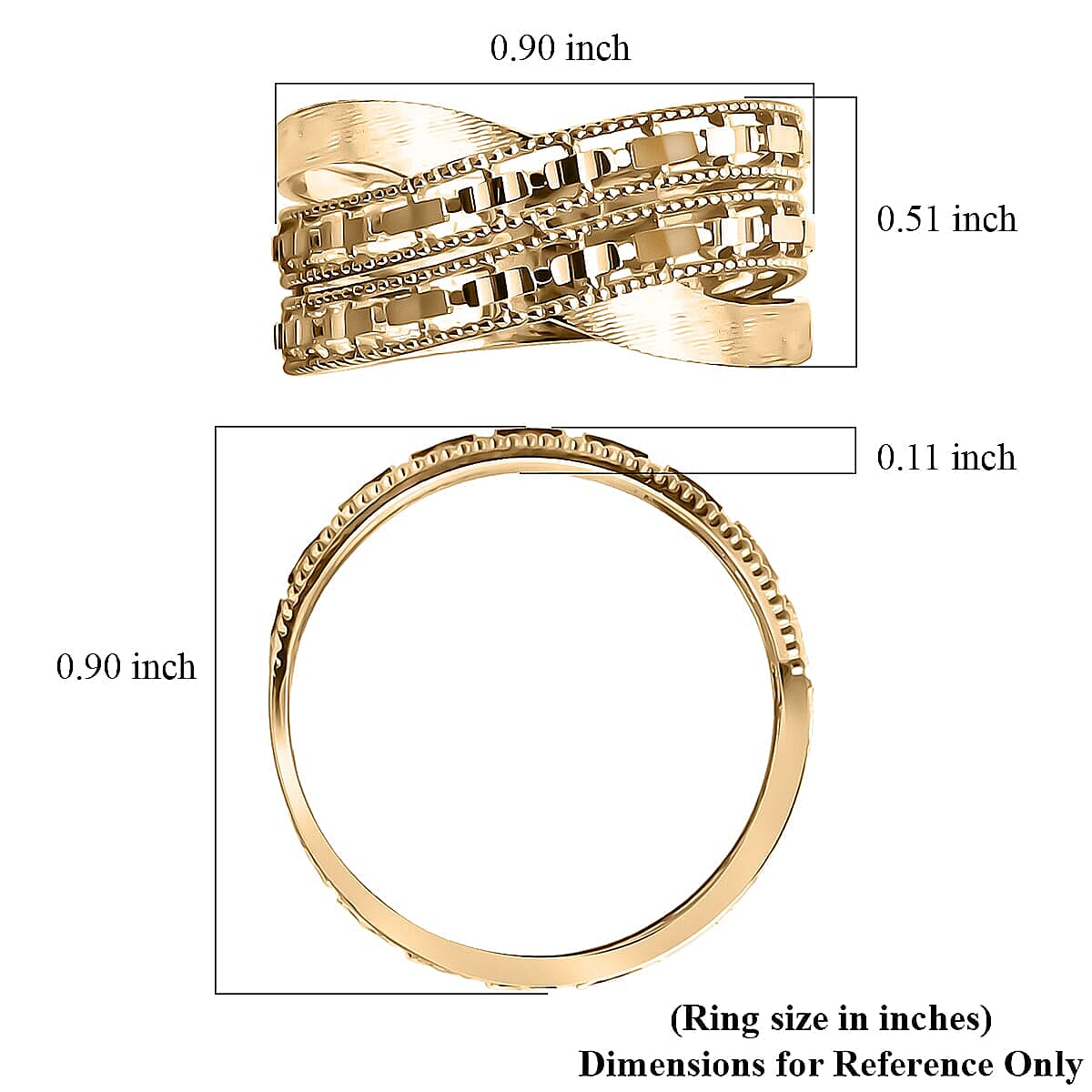 Luxoro 10K Yellow Gold Weave Ring 3.08 Grams (Size 6.5)