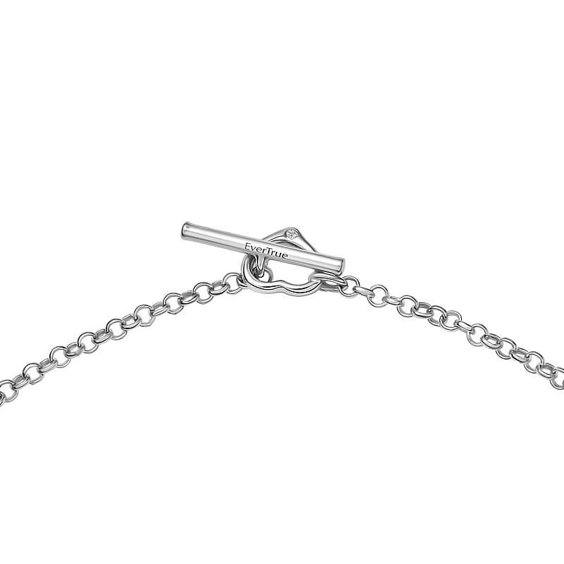 EverTrue Moissanite 1.00 ctw Forever Linked Hearts Necklace 18 Inches in Platinum Bond