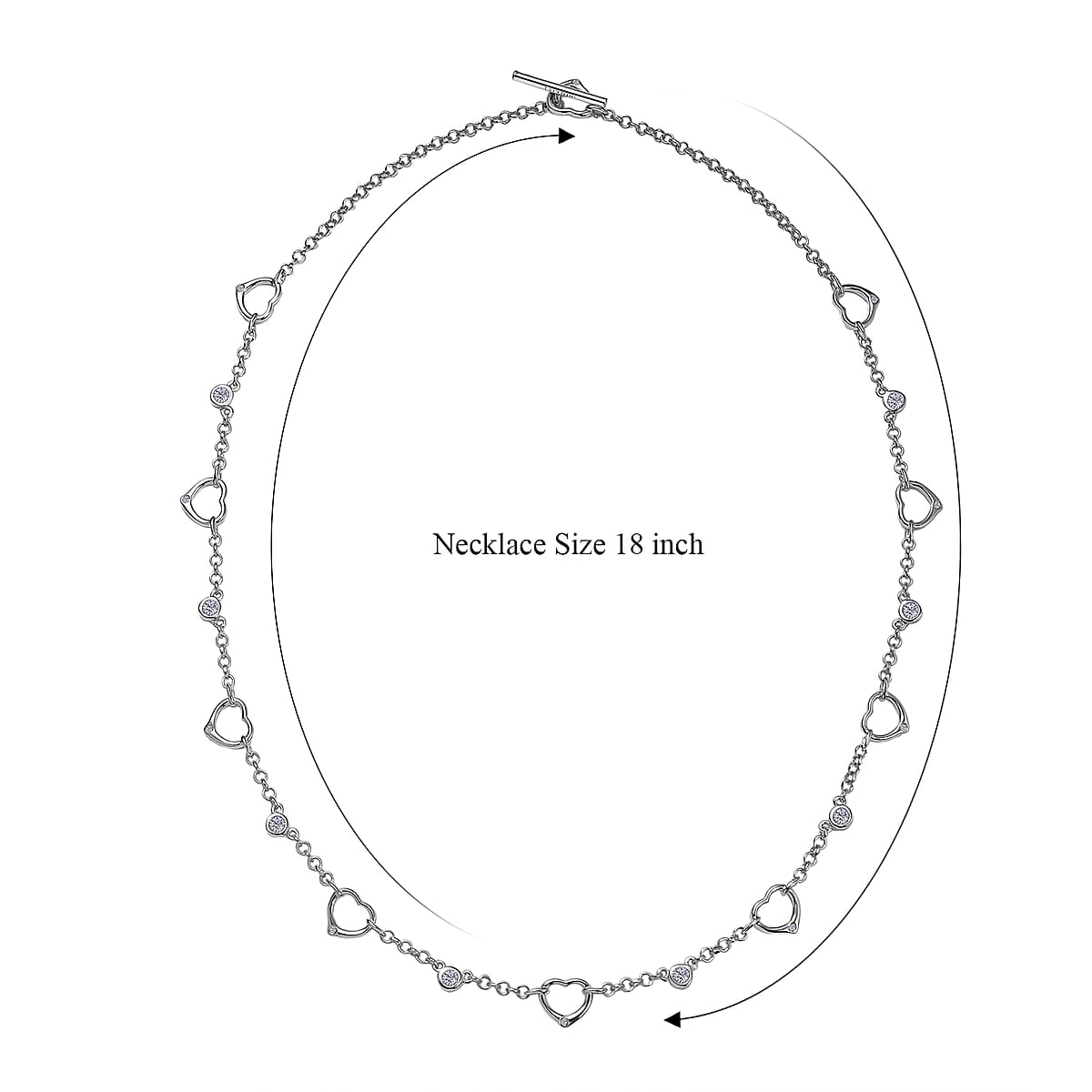 EverTrue Moissanite Necklace (18 Inches) in Platinum Bond 1.00 ctw image number 5