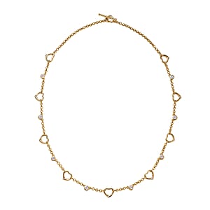 EverTrue Moissanite 1.00 ctw Forever Linked Hearts Necklace 18 Inches in 18K YG Plated