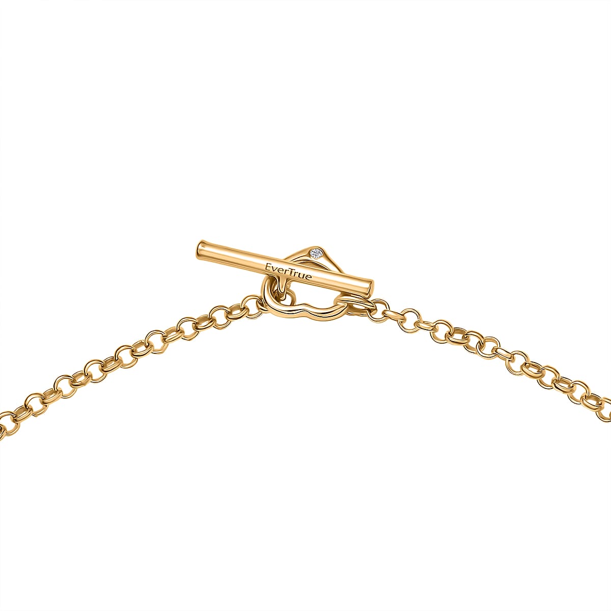 EverTrue Moissanite 1.00 ctw Forever Linked Hearts Necklace 18 Inches in 18K YG Plated image number 4