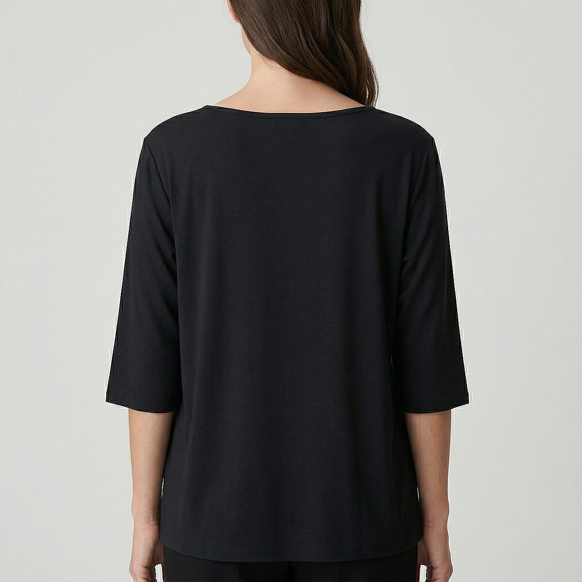 La Marey Black Embroidered Top - One Size Plus image number 1