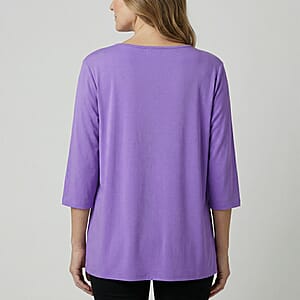 La Marey Purple Embroidered Top - One Size Plus
