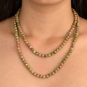 Unakite 280.00 ctw Beaded Necklace (36 Inches)