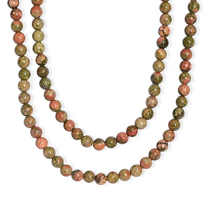 Unakite 280.00 ctw Beaded Necklace (36 Inches)
