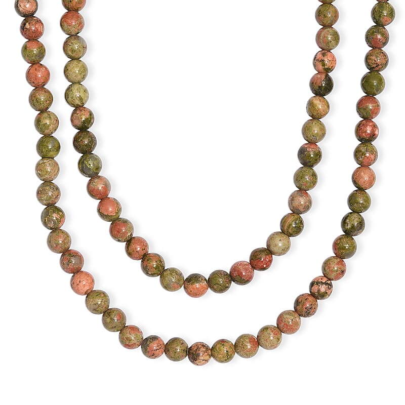Unakite 280.00 ctw Beaded Necklace (36 Inches)