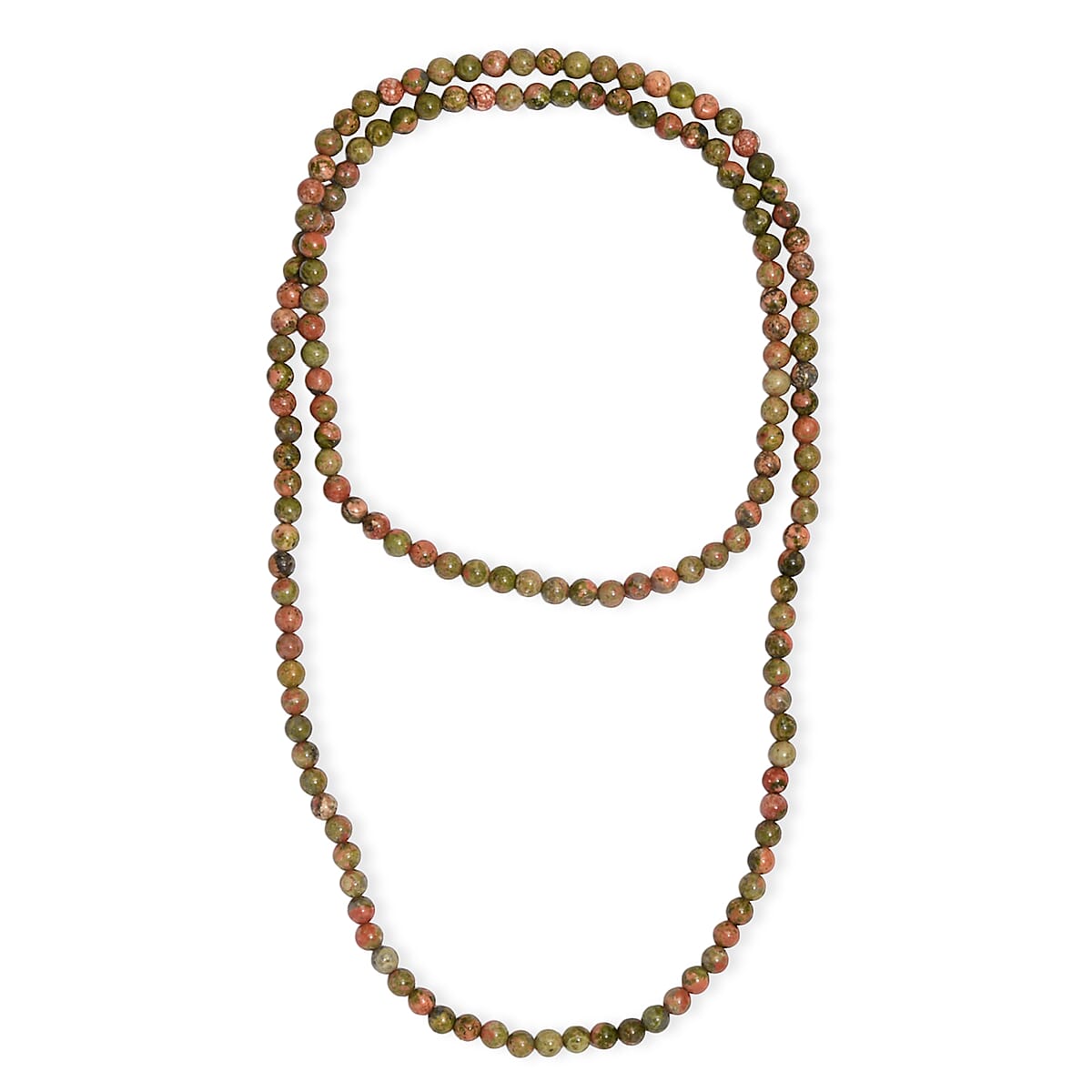 Unakite 280.00 ctw Beaded Necklace (36 Inches) image number 4