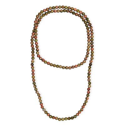 Unakite 280.00 ctw Beaded Necklace (36 Inches)