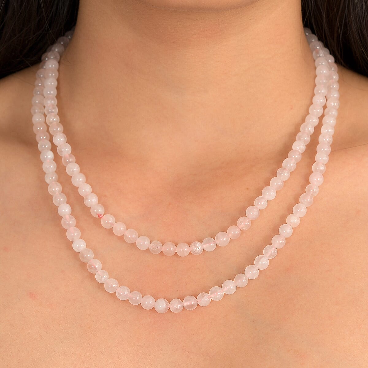 Galilea Rose Quartz 250.00 ctw Beaded Necklace (36 Inches) image number 2