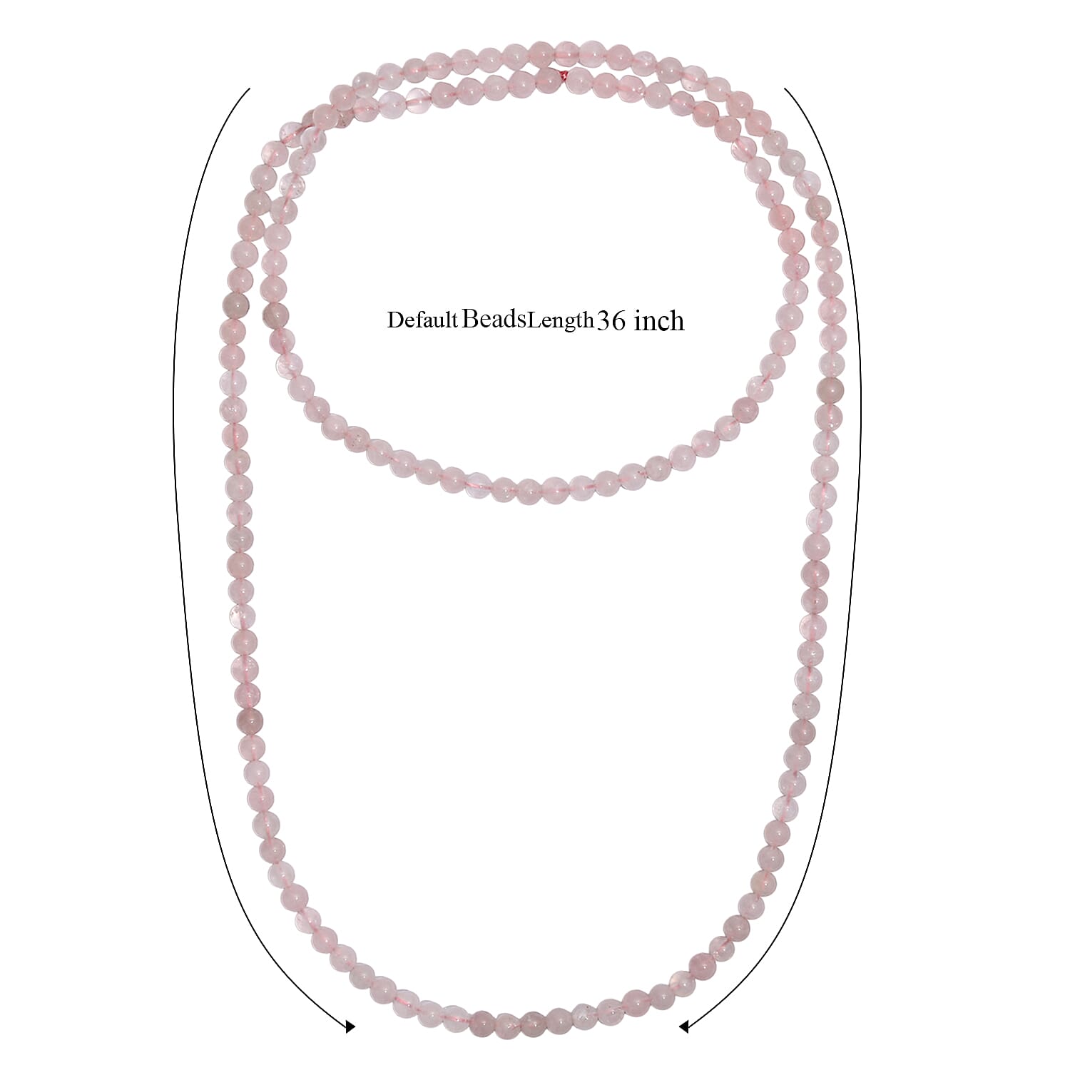 Galilea Rose Quartz 250.00 ctw Beaded Necklace (36 Inches)