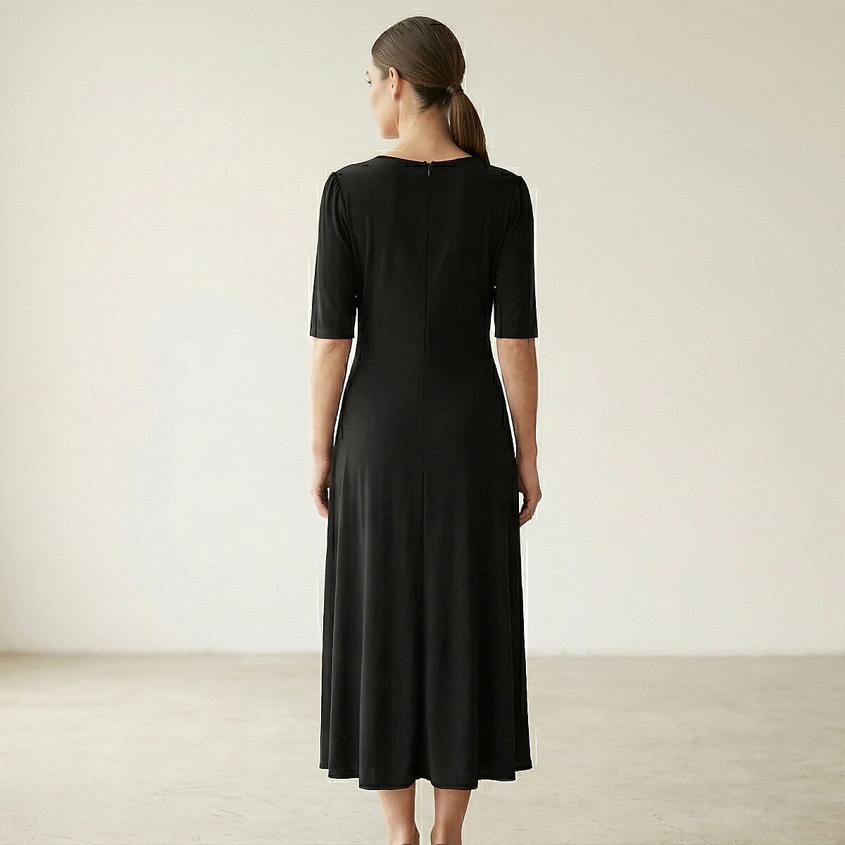 La Marey Black Crystal Embellished Dress - One Size Missy image number 1