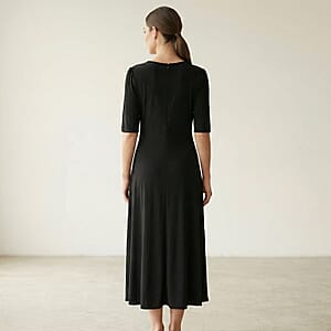 La Marey Black Crystal Embellished Dress - One Size Missy