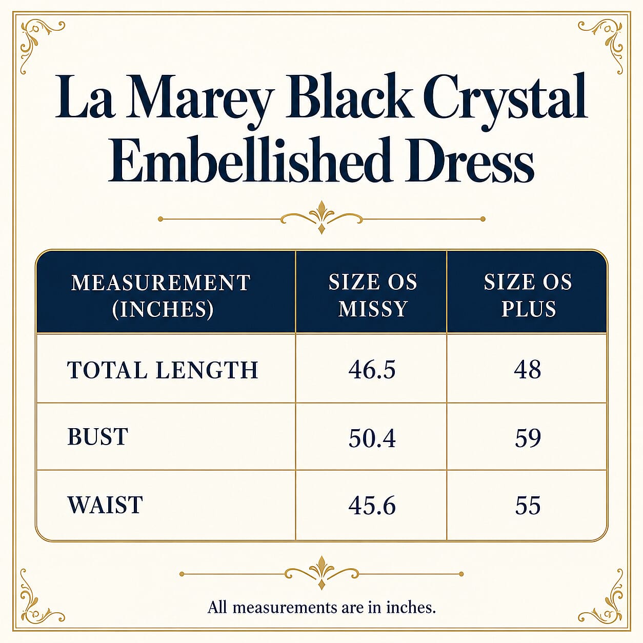 La Marey Black Crystal Embellished Dress - One Size Plus