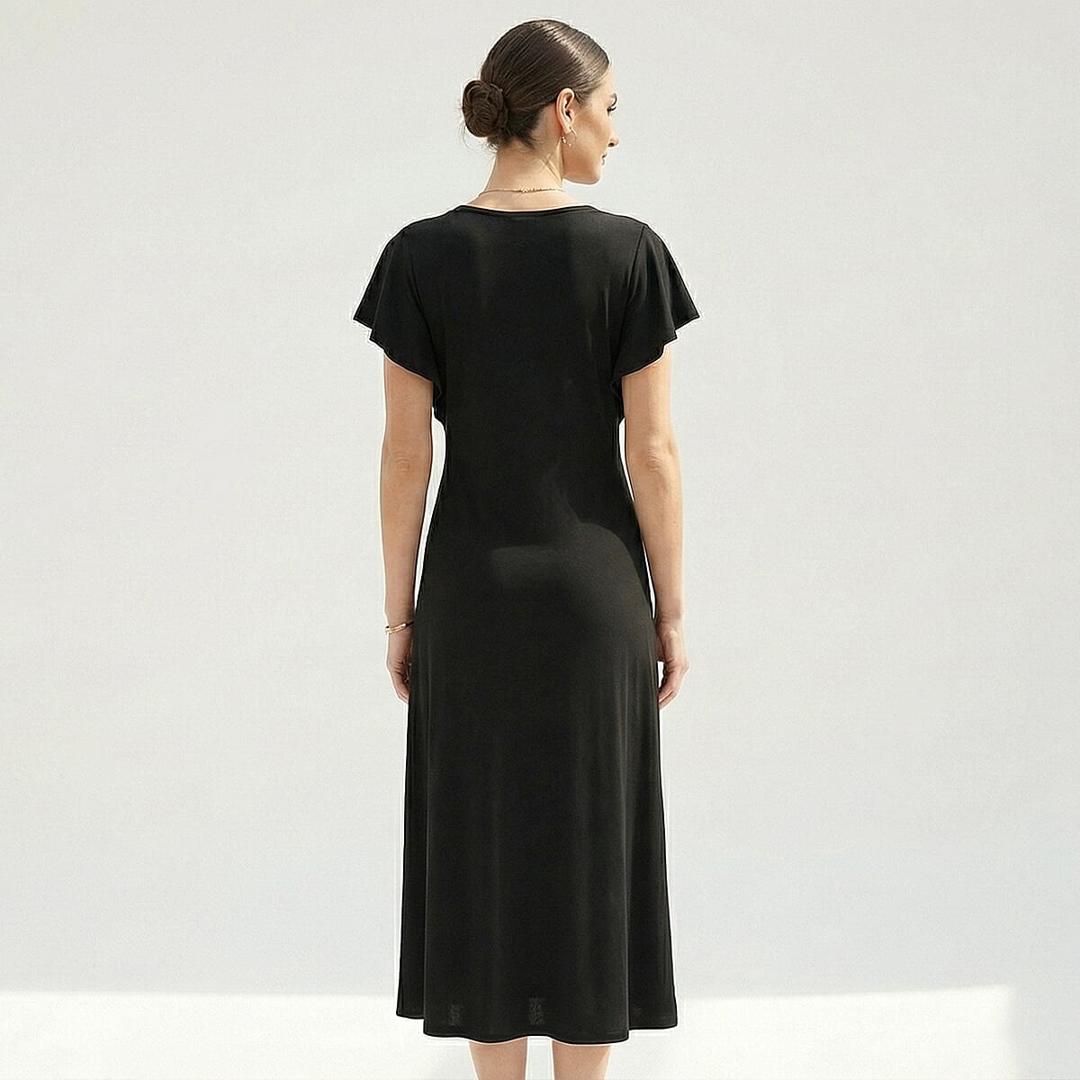 La Marey Black Embroidered Dress - One Size Missy image number 1