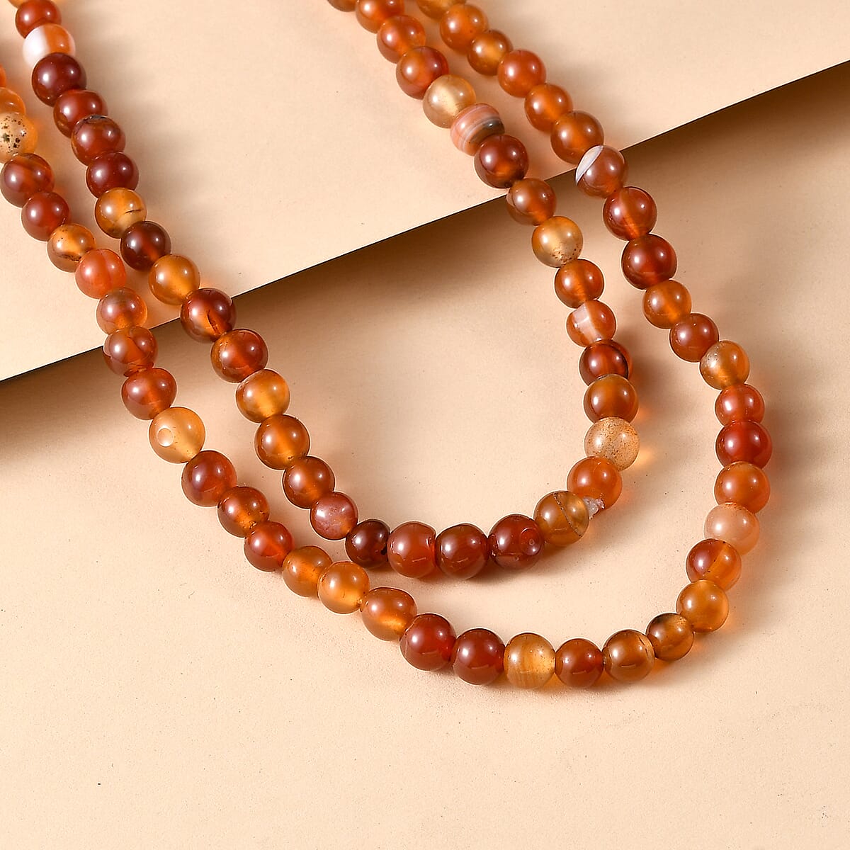 Carnelian 235.00 ctw Beaded Necklace (36 Inches) image number 1