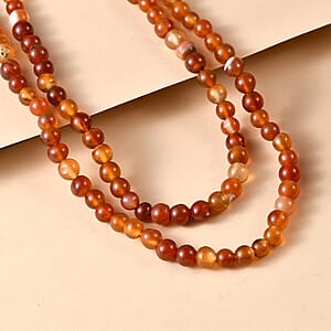 Carnelian 235.00 ctw Beaded Necklace (36 Inches)