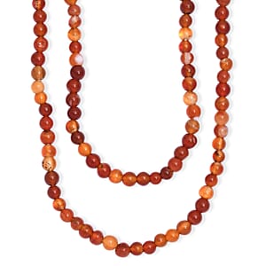 Carnelian 235.00 ctw Beaded Necklace (36 Inches)