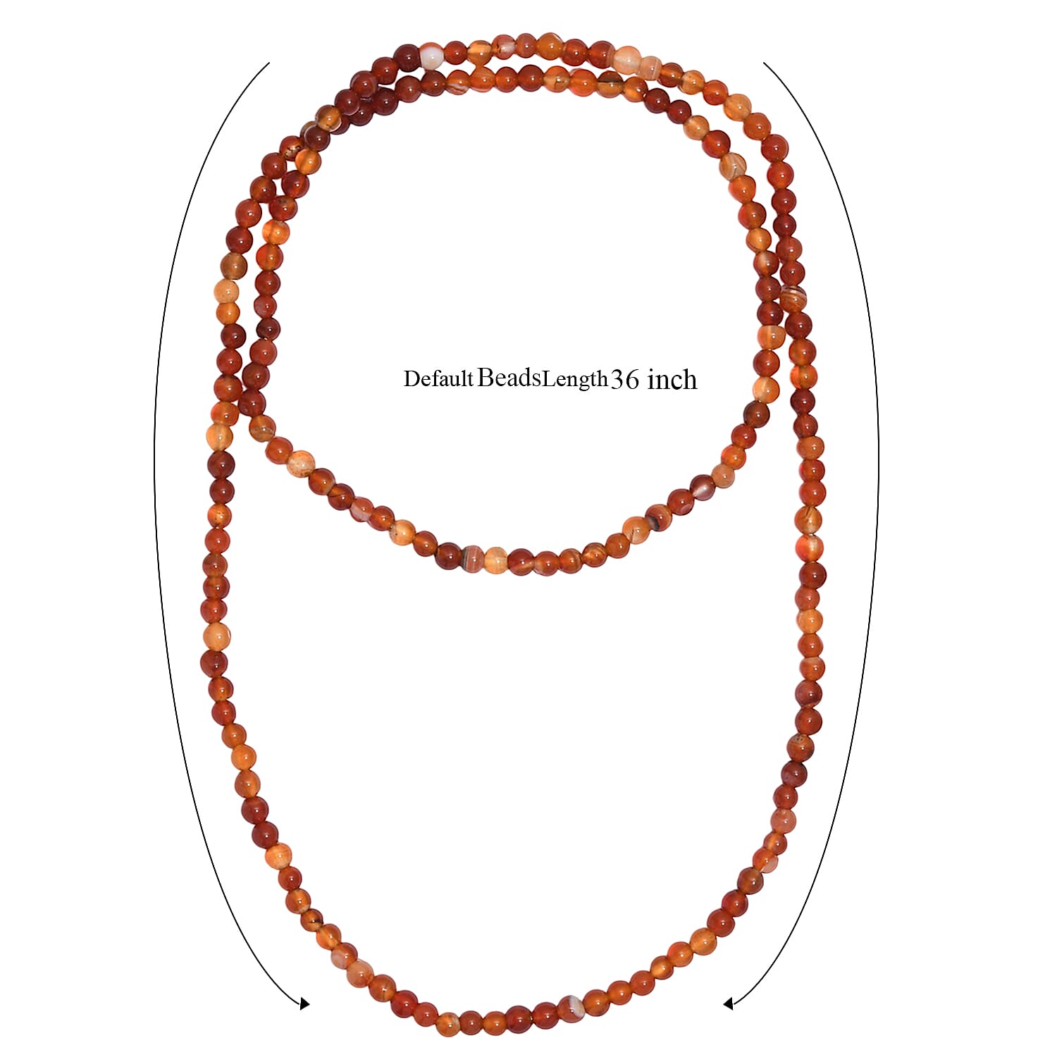 Carnelian 235.00 ctw Beaded Necklace (36 Inches)