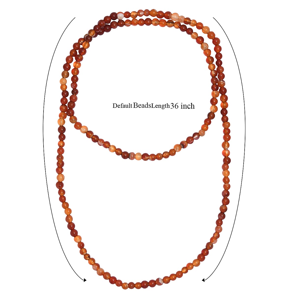 Carnelian 235.00 ctw Beaded Necklace (36 Inches) image number 6
