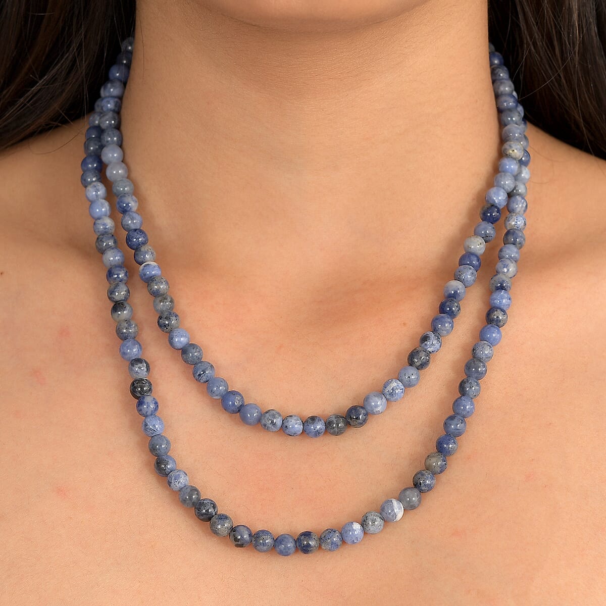 Sodalite 220.00 ctw Beaded Necklace (36 Inches) image number 2