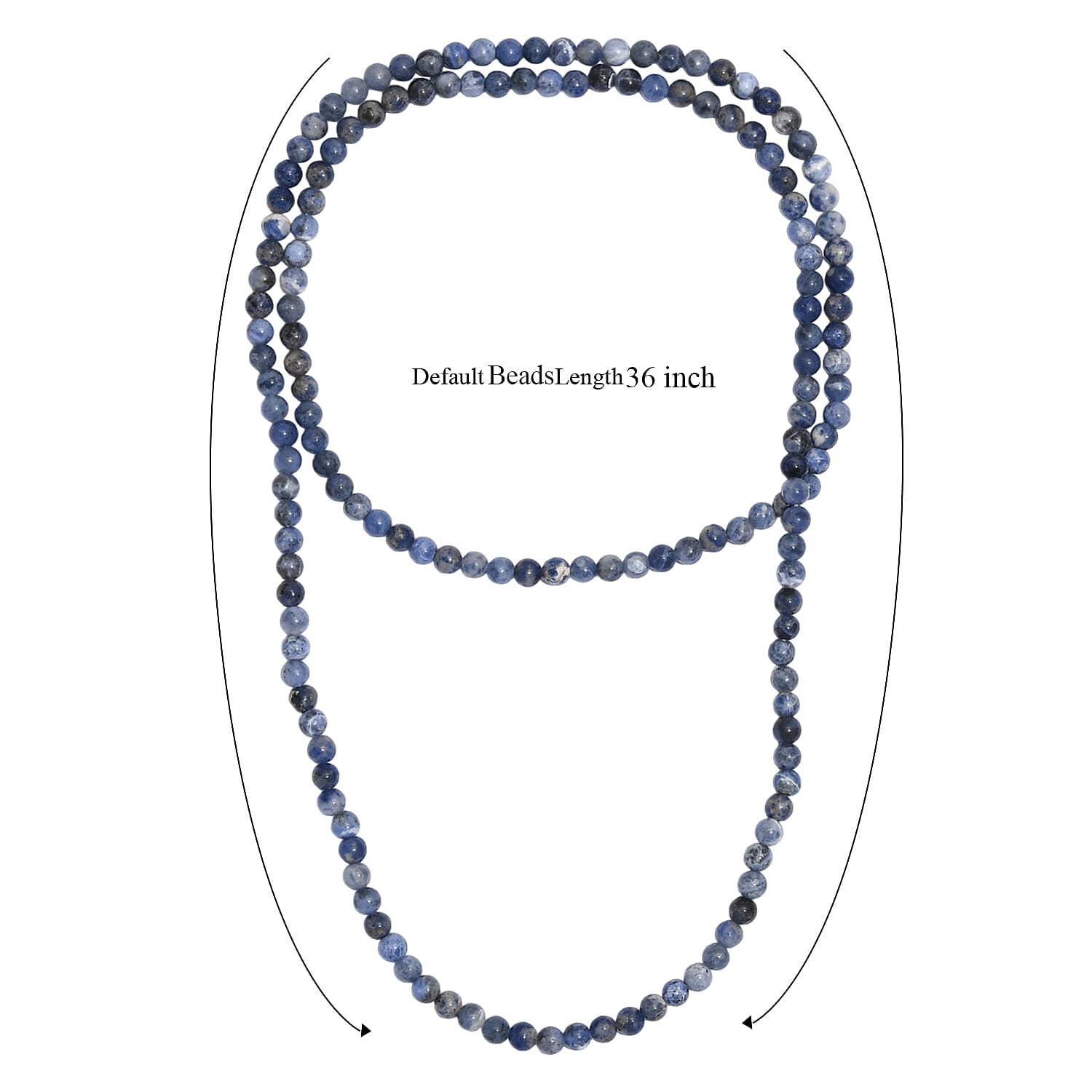 Sodalite 220.00 ctw Beaded Necklace (36 Inches)