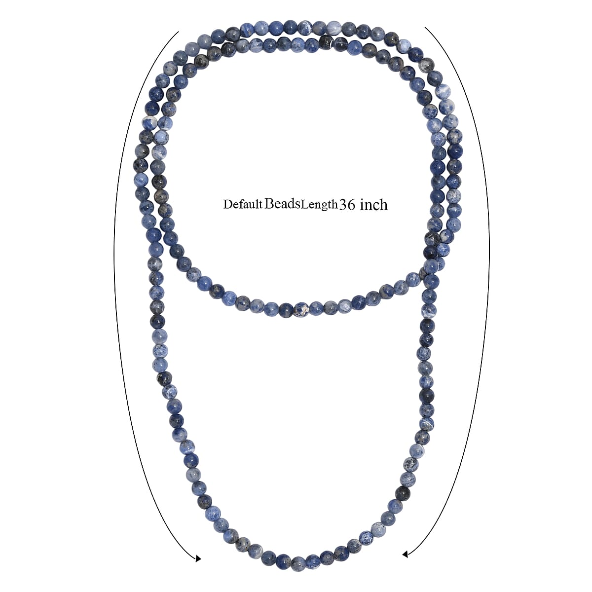 Sodalite 220.00 ctw Beaded Necklace (36 Inches) image number 6