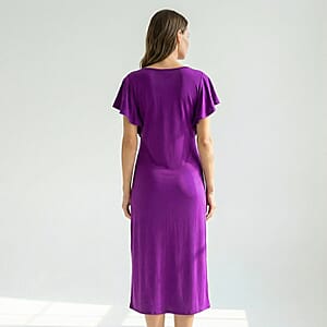 La Marey Purple Embroidered Dress - One Size Missy 