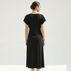 La Marey Black Embroidered Dress - One Size Plus