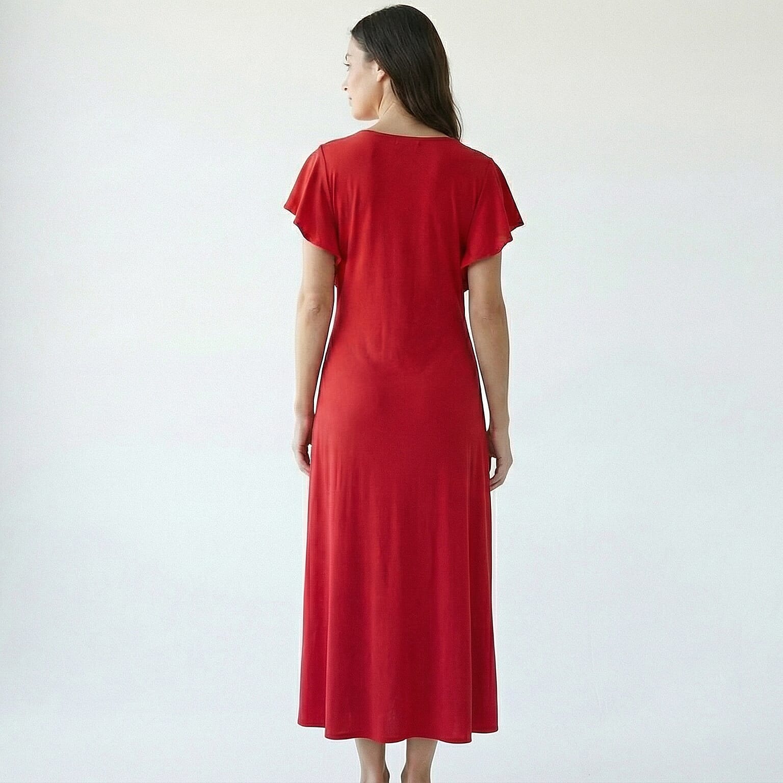 La Marey Red Embroidered Dress - One Size Plus