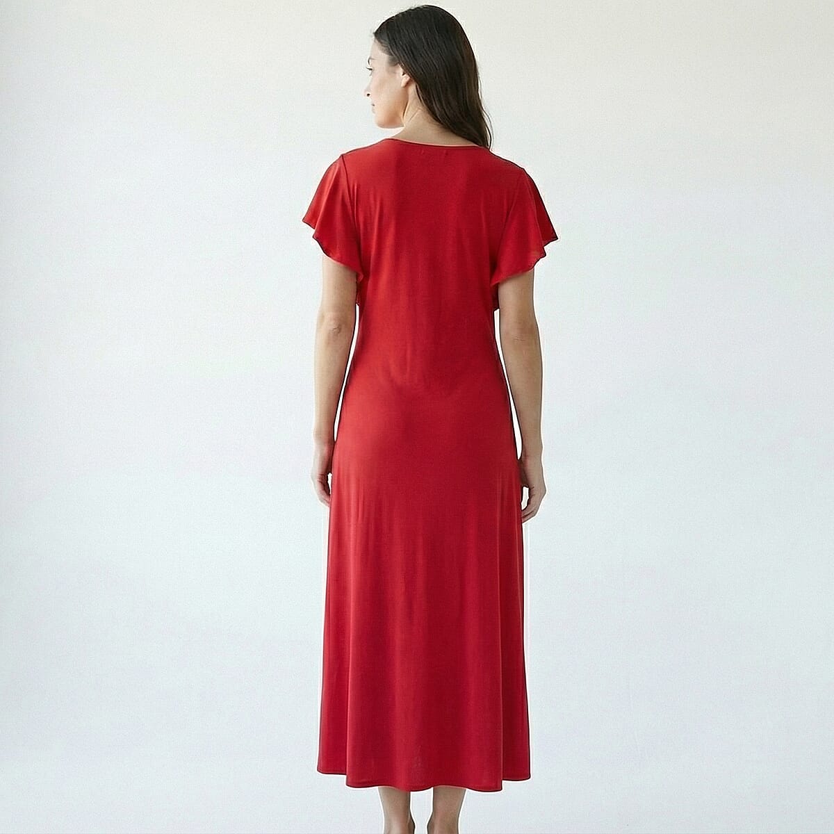 La Marey Red Embroidered Dress - One Size Plus  image number 1