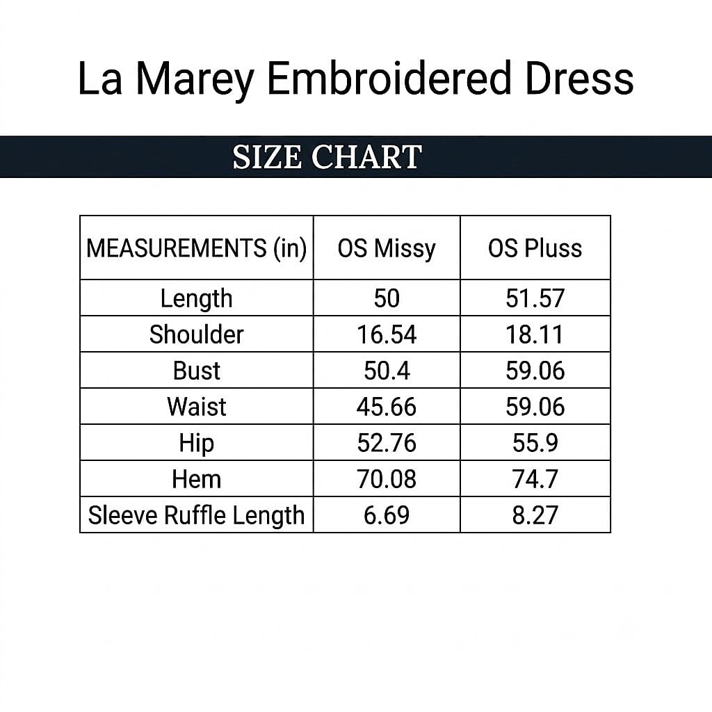 La Marey Red Embroidered Dress - One Size Plus