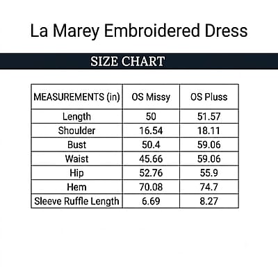 La Marey Red Embroidered Dress - One Size Plus