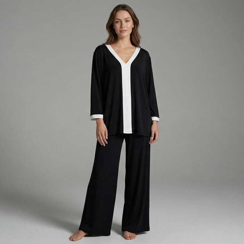 La Marey Black & White 2pcs Lounge Set - One Size Missy