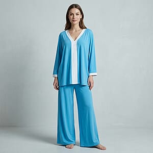 La Marey Blue & White 2pcs Lounge Set - One Size Missy