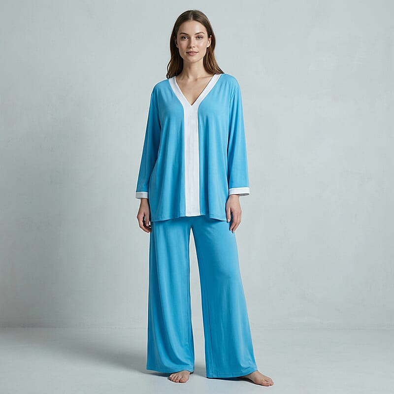 La Marey Blue & White 2pcs Lounge Set - One Size Missy