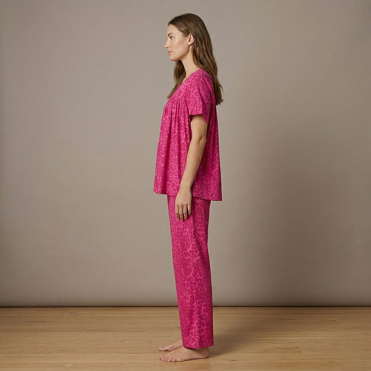 La Marey Pink 2pcs Pajama Set - One Size Missy image number 2