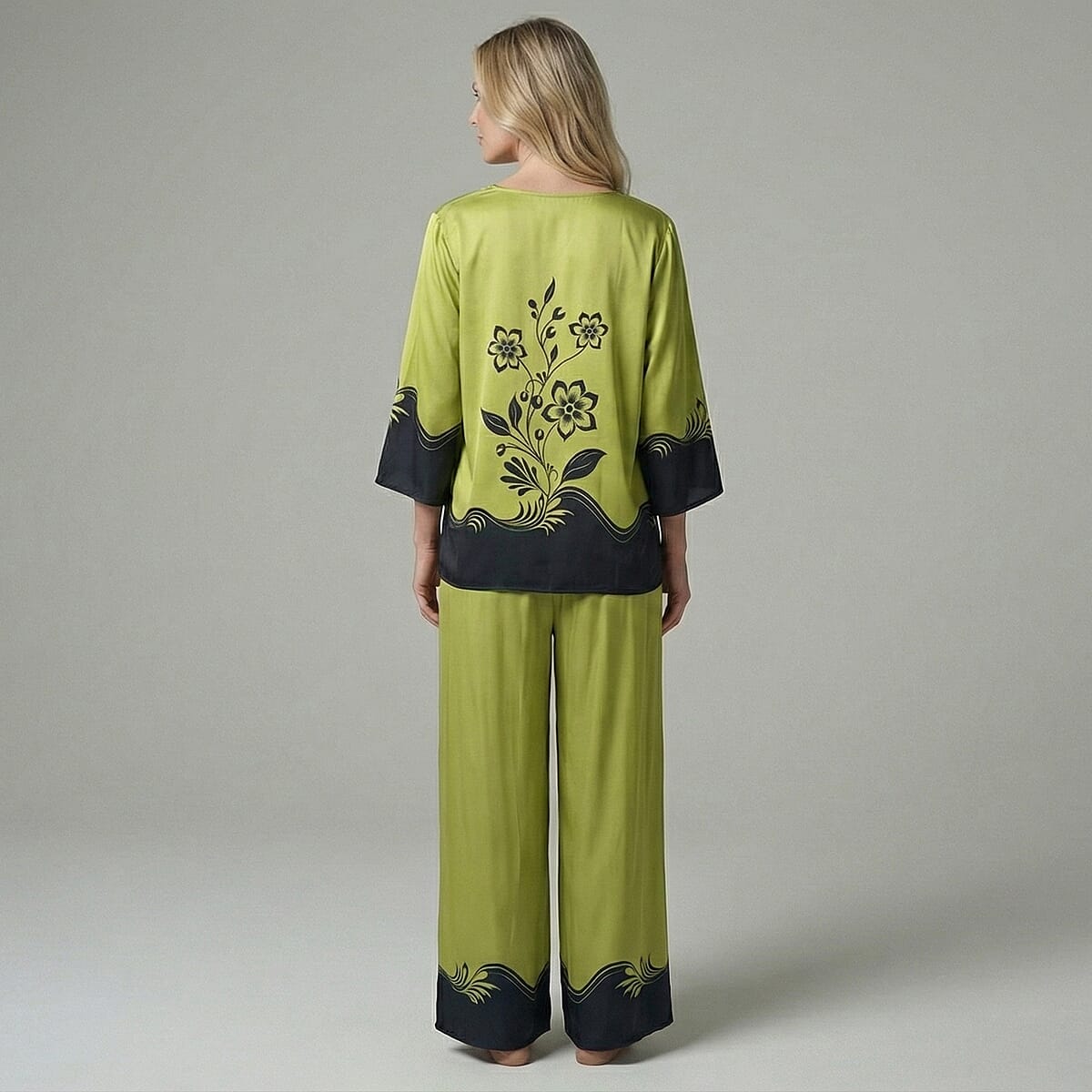 La Marey Green Floral Printed 2pcs Pant Set - One Size Missy image number 1