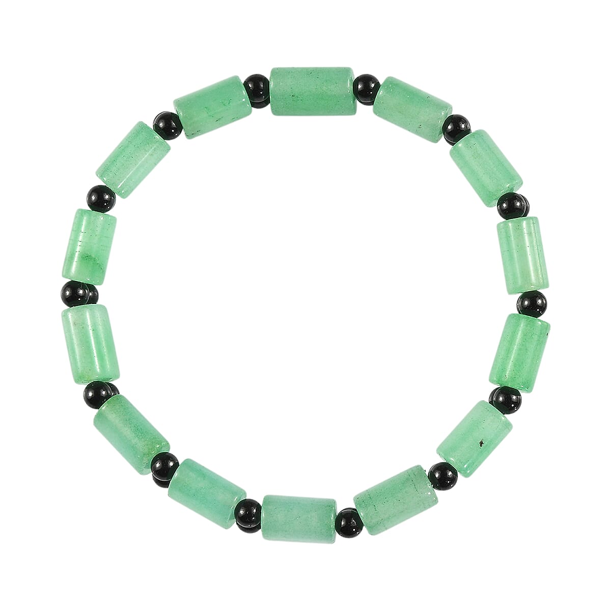 Green Aventurine and Thai Black Spinel 98.00 ctw Beaded Stretch Bracelet image number 3