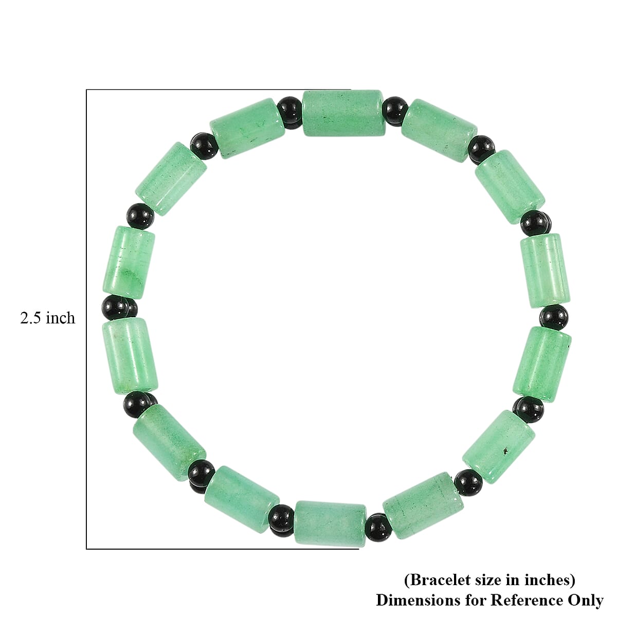 Green Aventurine and Thai Black Spinel 98.00 ctw Beaded Stretch Bracelet image number 5